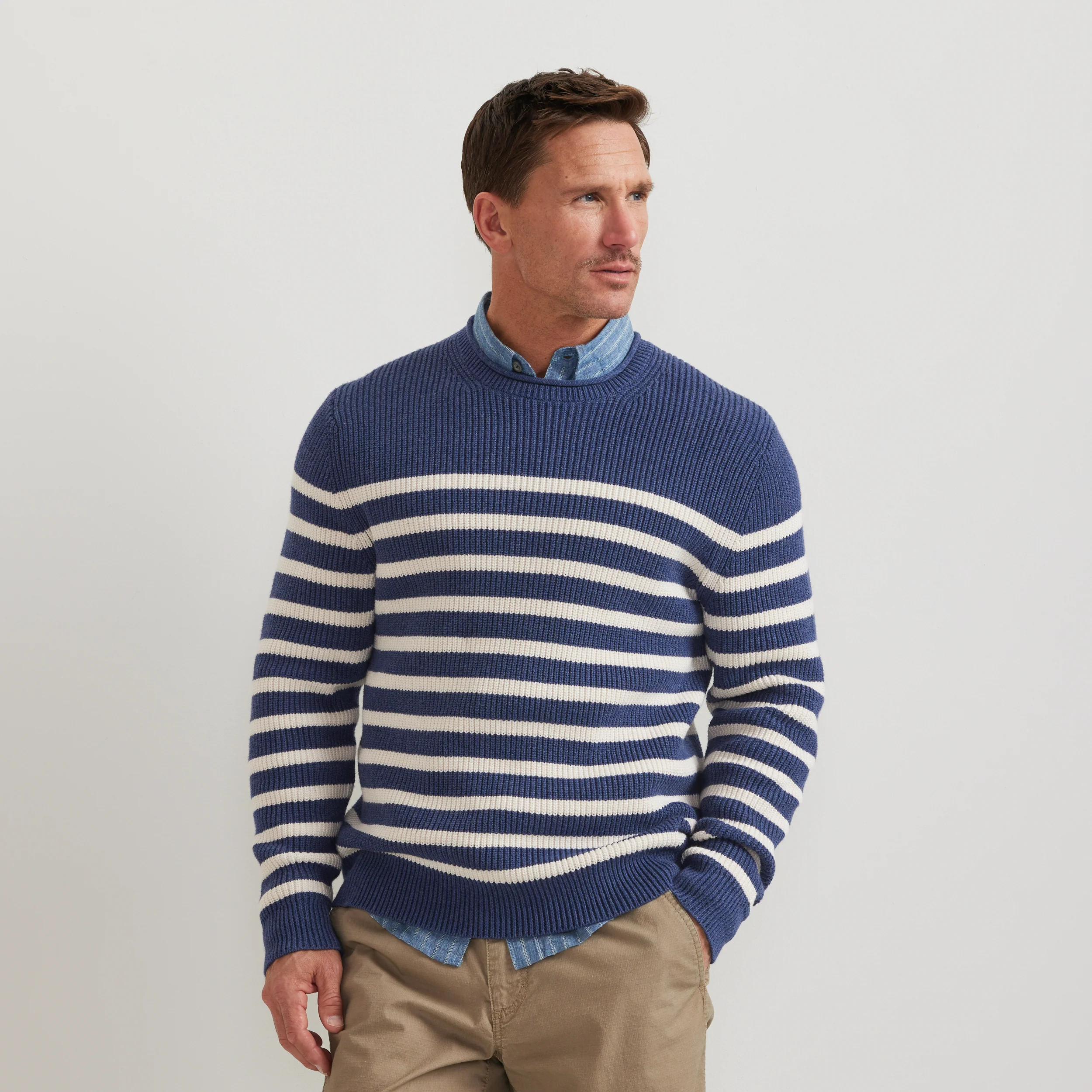 Men's Signature Roll Neck Sweater - Stripe