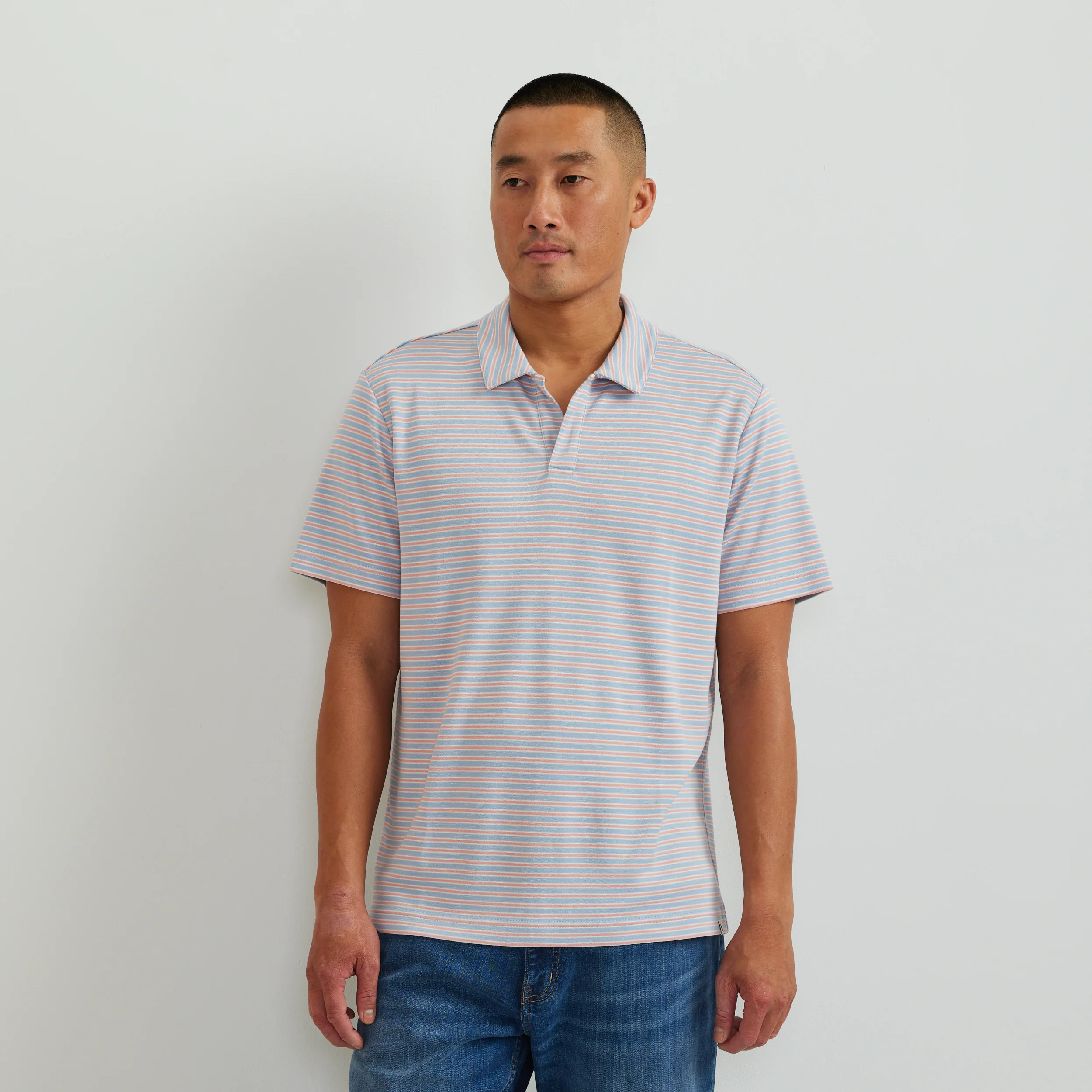 Men's Short Sleeve Journey Modal Polo Stripe
