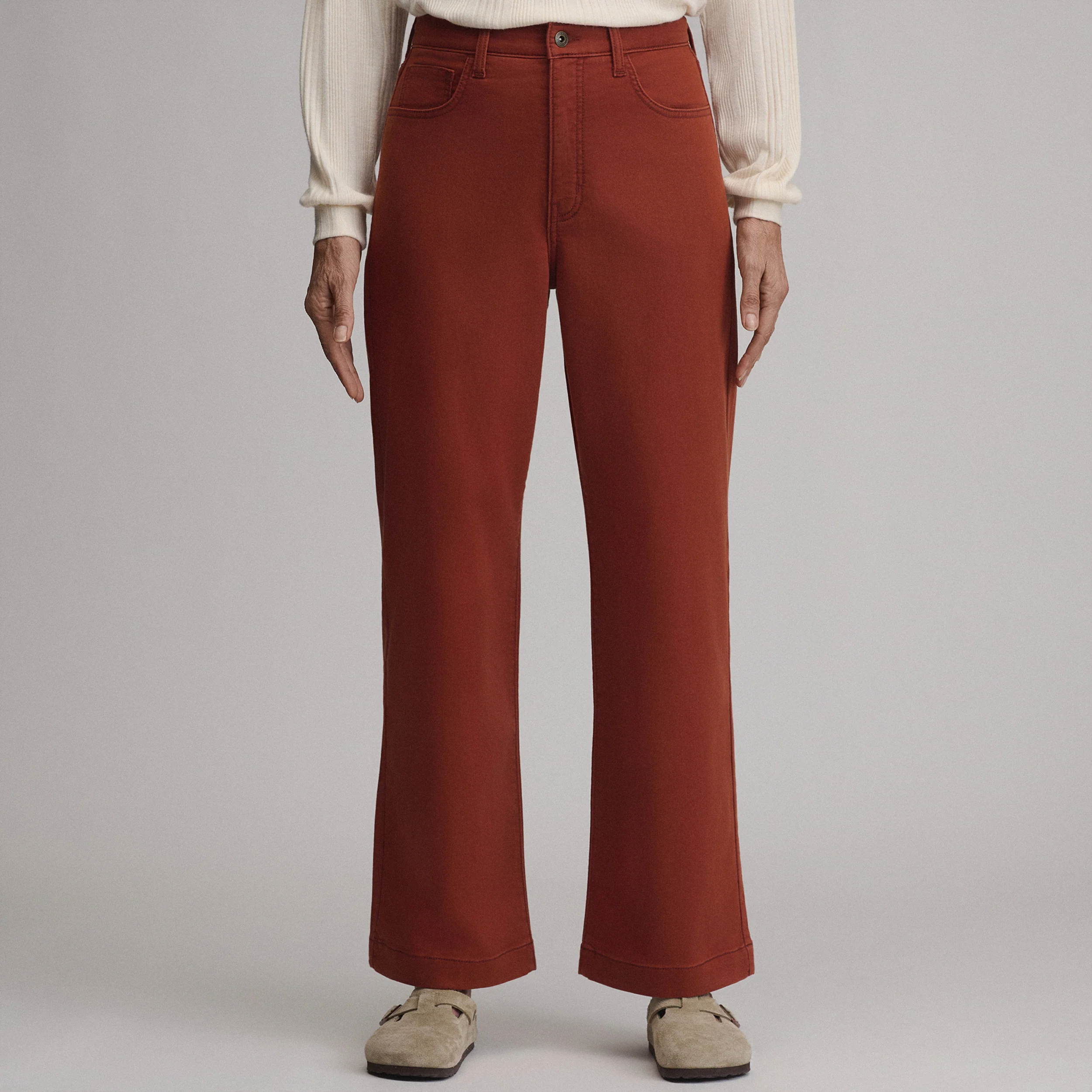 Women's High Waisted Wide-Leg Colored Jean