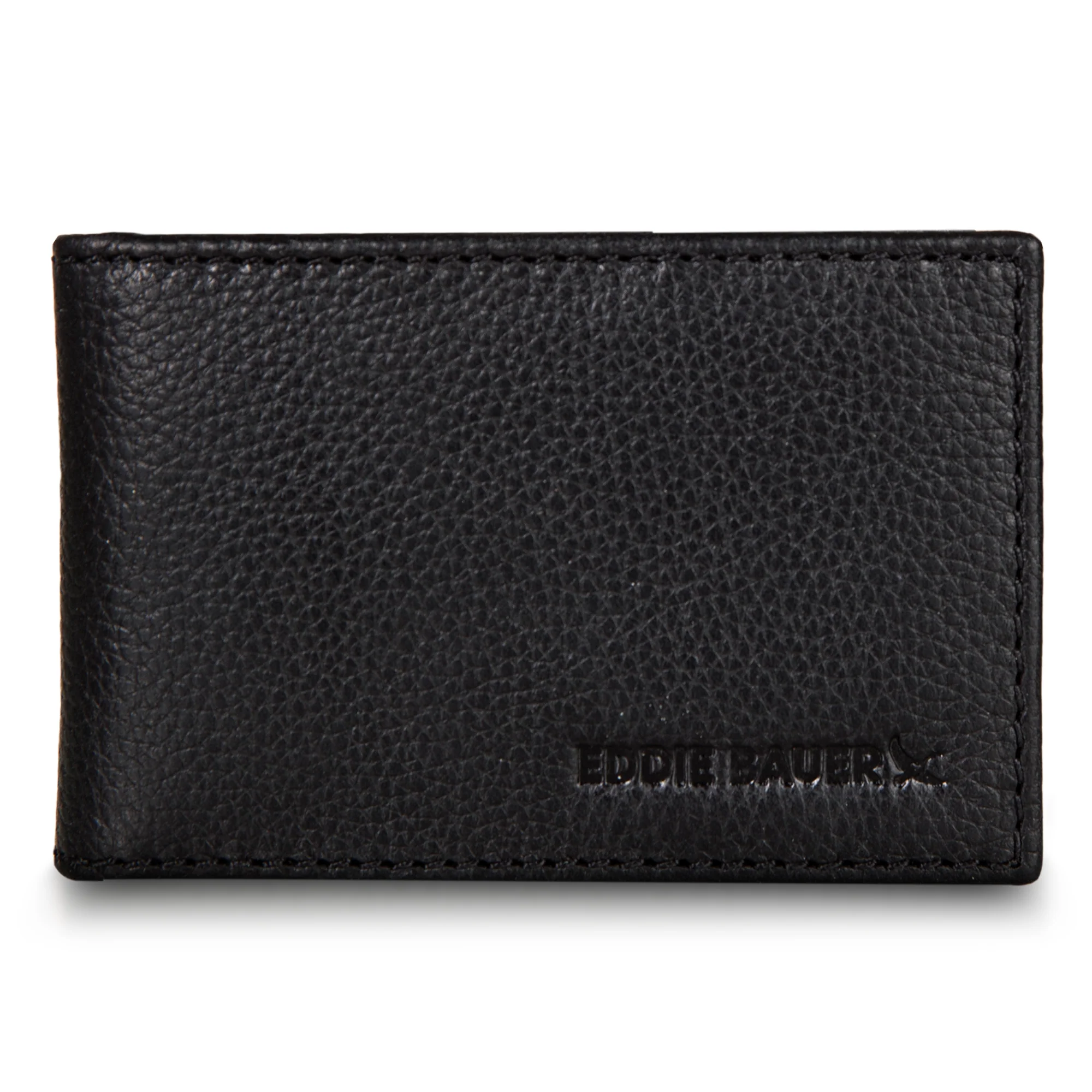 EB Signature Logo Leather Bifold With Money Clip Wallet
