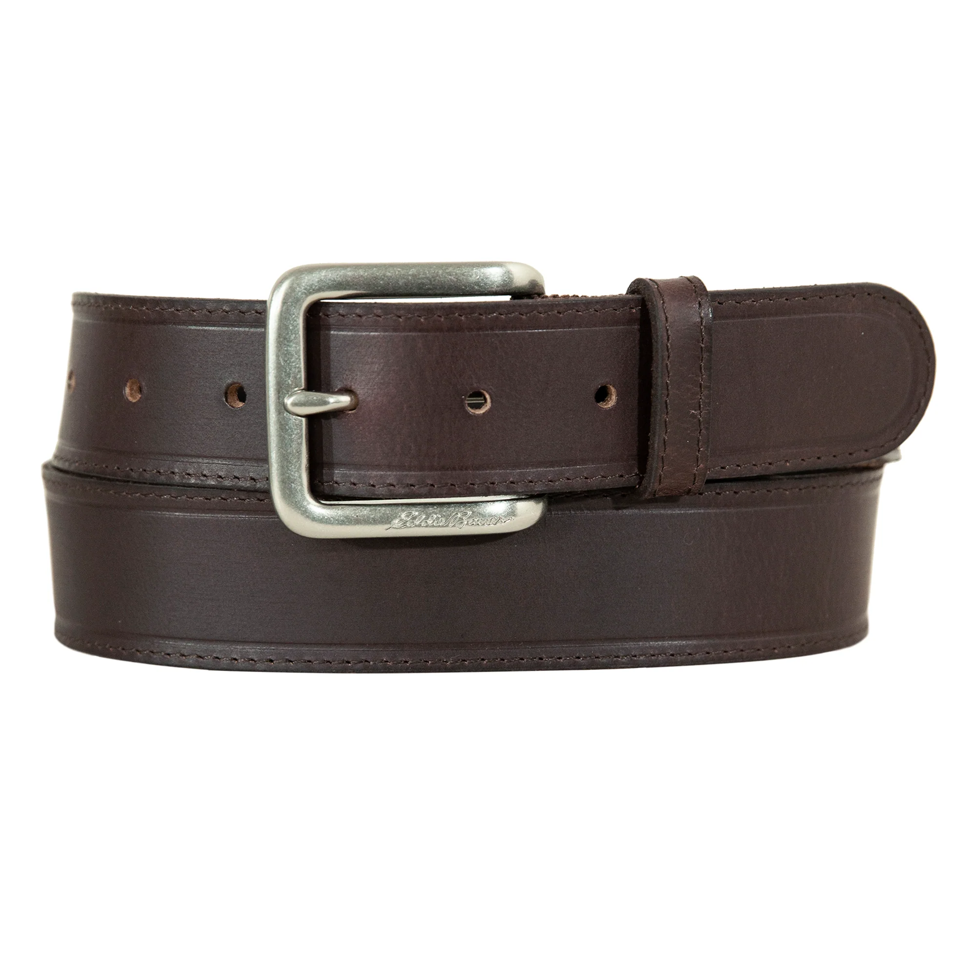 Men's Rugged Leather Belt With Stretch Tab